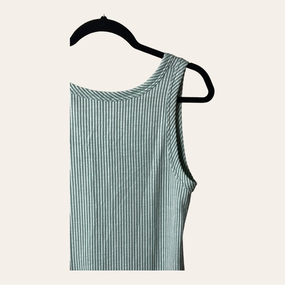 0439W. BLUMIN APPAREL TANK TOP 1X SAGE GREEN AND WHITE STRIPES - Picture 7 of 9